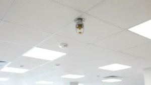 Fire sprinkler installed in a commercial building for life safety protection
