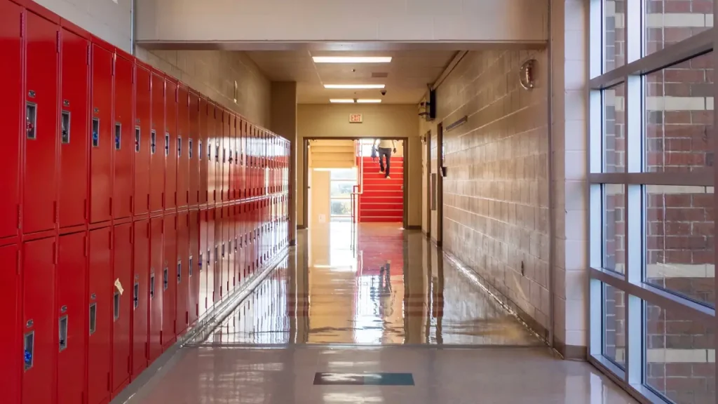 Silent alarm system installed in a school, designed for discreet emergency alerts